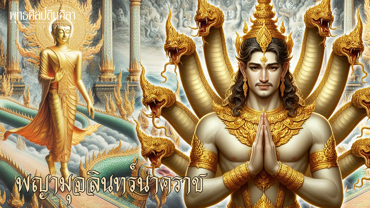พญามุจลินทร์นาคราช พญานาคสีทอง